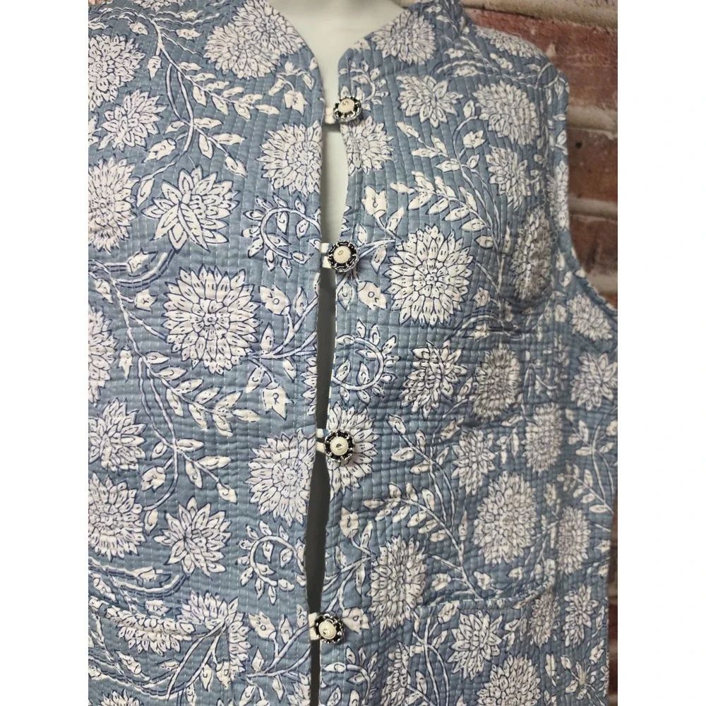 Women's Floral Quilted Button Up Vest XL‎ - Picture 4 of 7